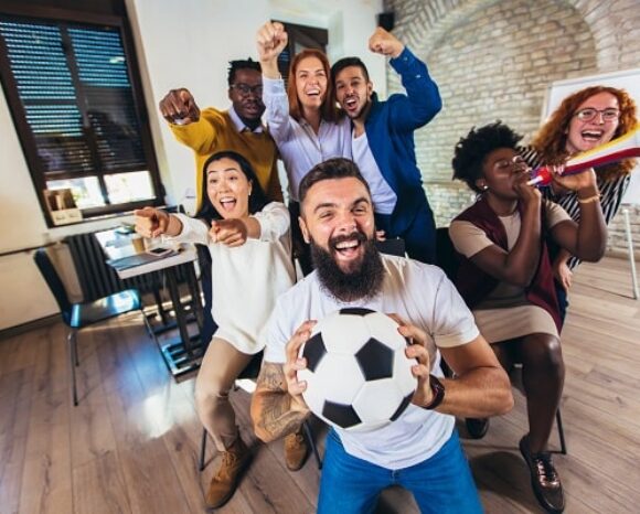 Fußballschauen im Büro