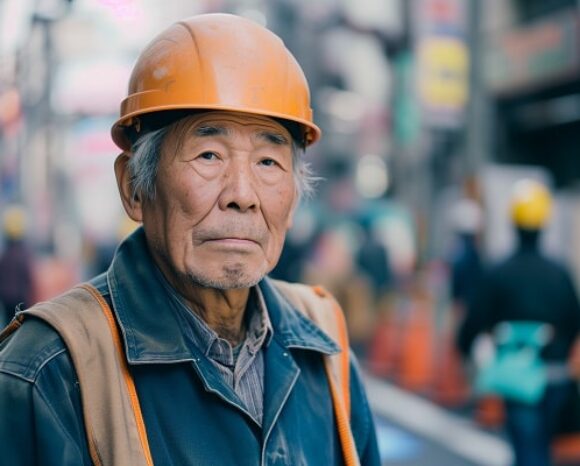 Älterer Mitarbeiter der Baubranche