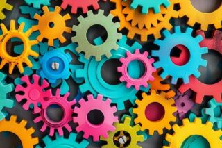 Bunte Zahnräder