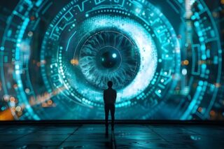 Großes Auge überwacht Mitarbeiter