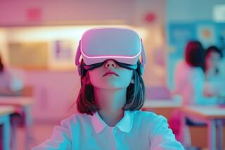 Mädchen mit VR-Brille, Zukunft des Lernens