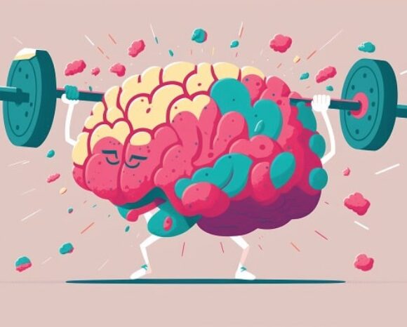 Gehirn trainiert mit Handeln und steht für Weiterbildung