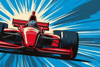 Rennwagen im Comic-Style