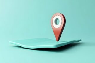 Zeichen zeigt Lokalisierung auf einer Mappe an