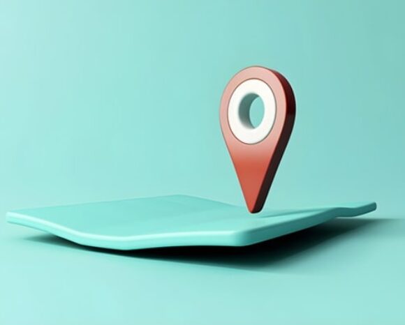 Zeichen zeigt Lokalisierung auf einer Mappe an