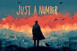 Bild erinnert an Caspar David Friedrich: Betrachter sieht einen Mann mit wehendem Mantel vor einer bunten Landschaft