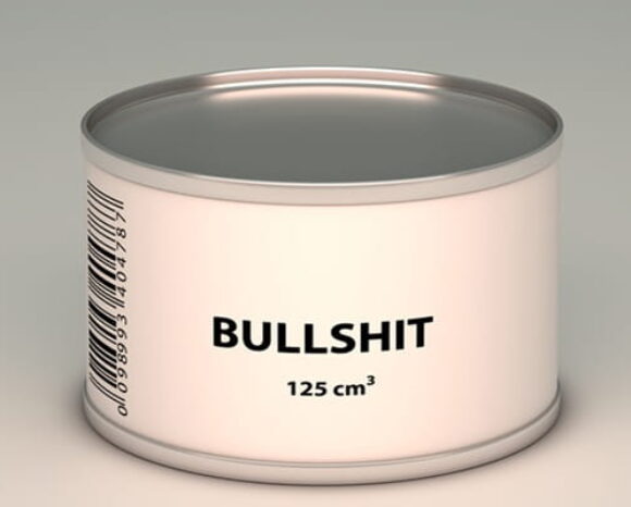 Dose mit Bullshit-Schriftzug