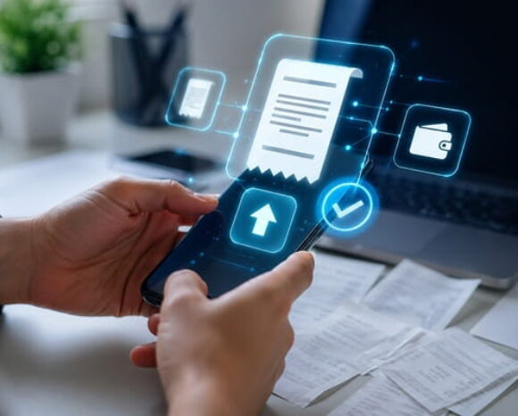 Mann verfasst Bewerbung am Handy
